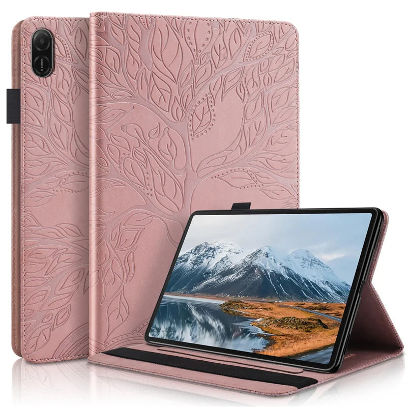 Honor Pad X8b / X8a 11" Embossed Tree Flip Wallet Stand Case