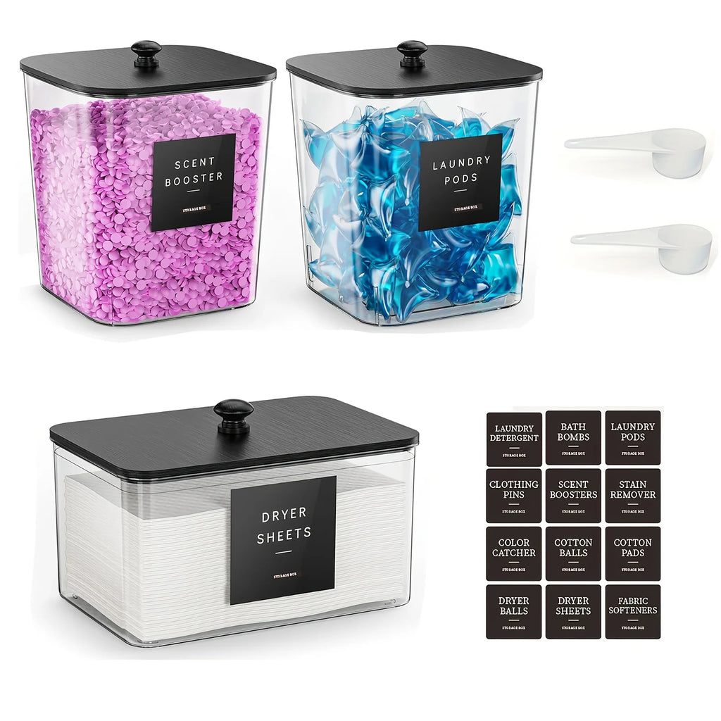 NIFTY 3-Pack Clear Laundry Storage Containers | Pods & Powder
