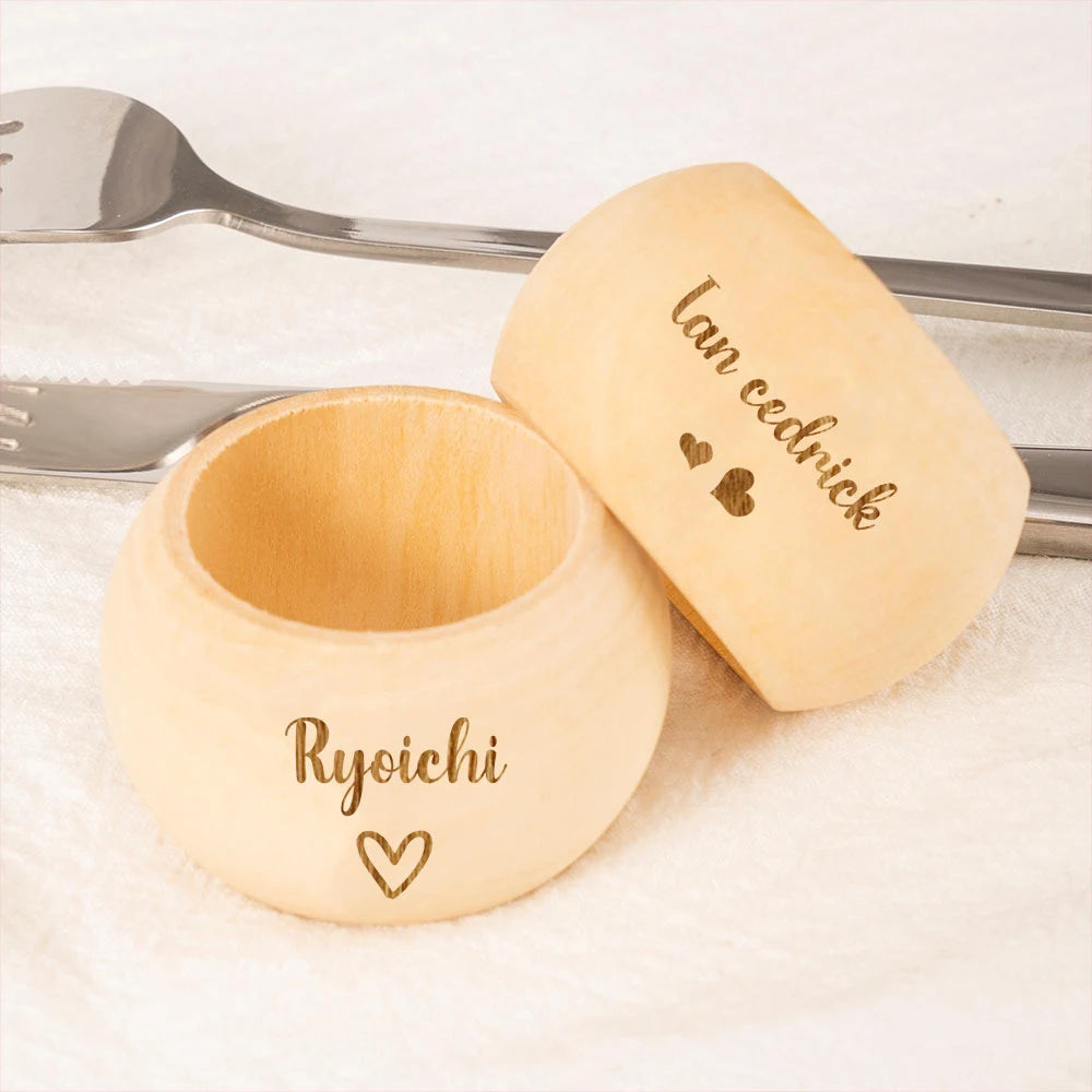 Personalized Engraved Wooden Napkin Rings – Wedding & Home Decor