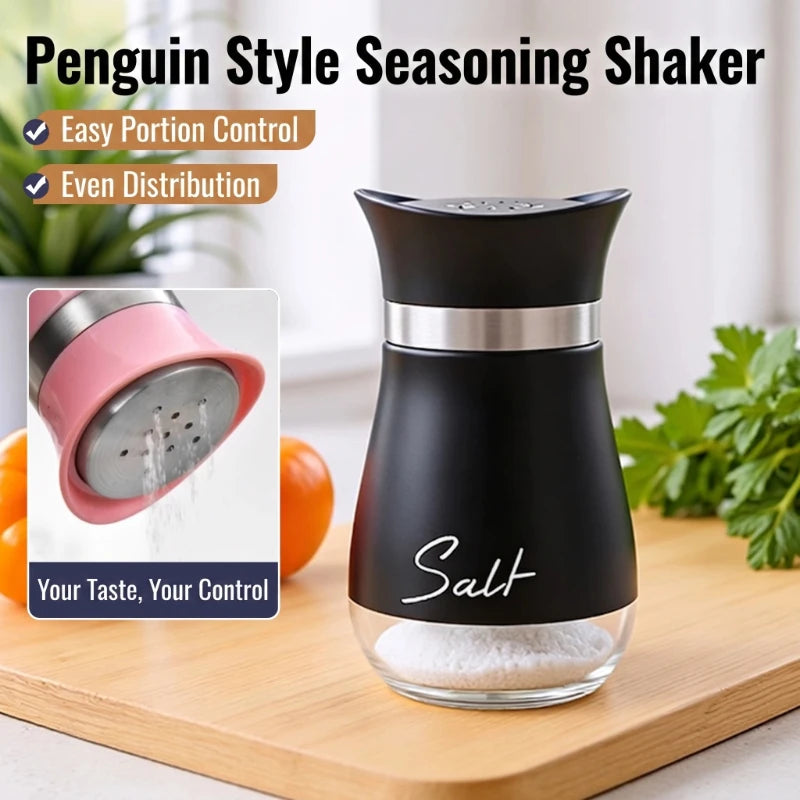 Glass Salt & Pepper Shaker Set – Rotatable 2-Pc Spice Jars