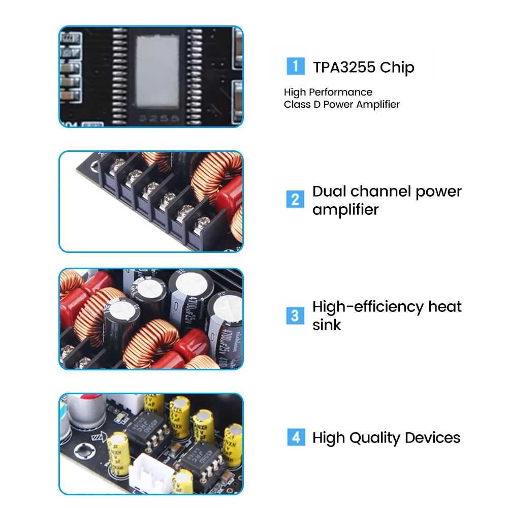 TPA3255 300W Dual-Channel Hi-Fi Digital Amplifier Board