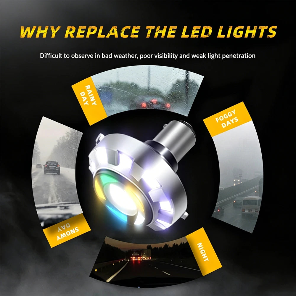 Motorcycle LED Angel Eye Tail Brake Light Strobe P21/5W