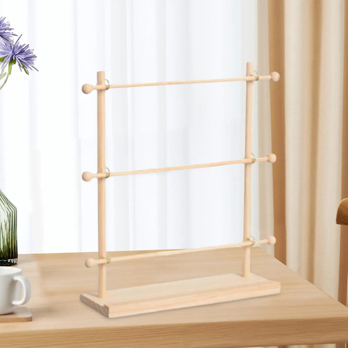 Wooden Ribbon Organizer Rack – Craft Room Storage Shelf