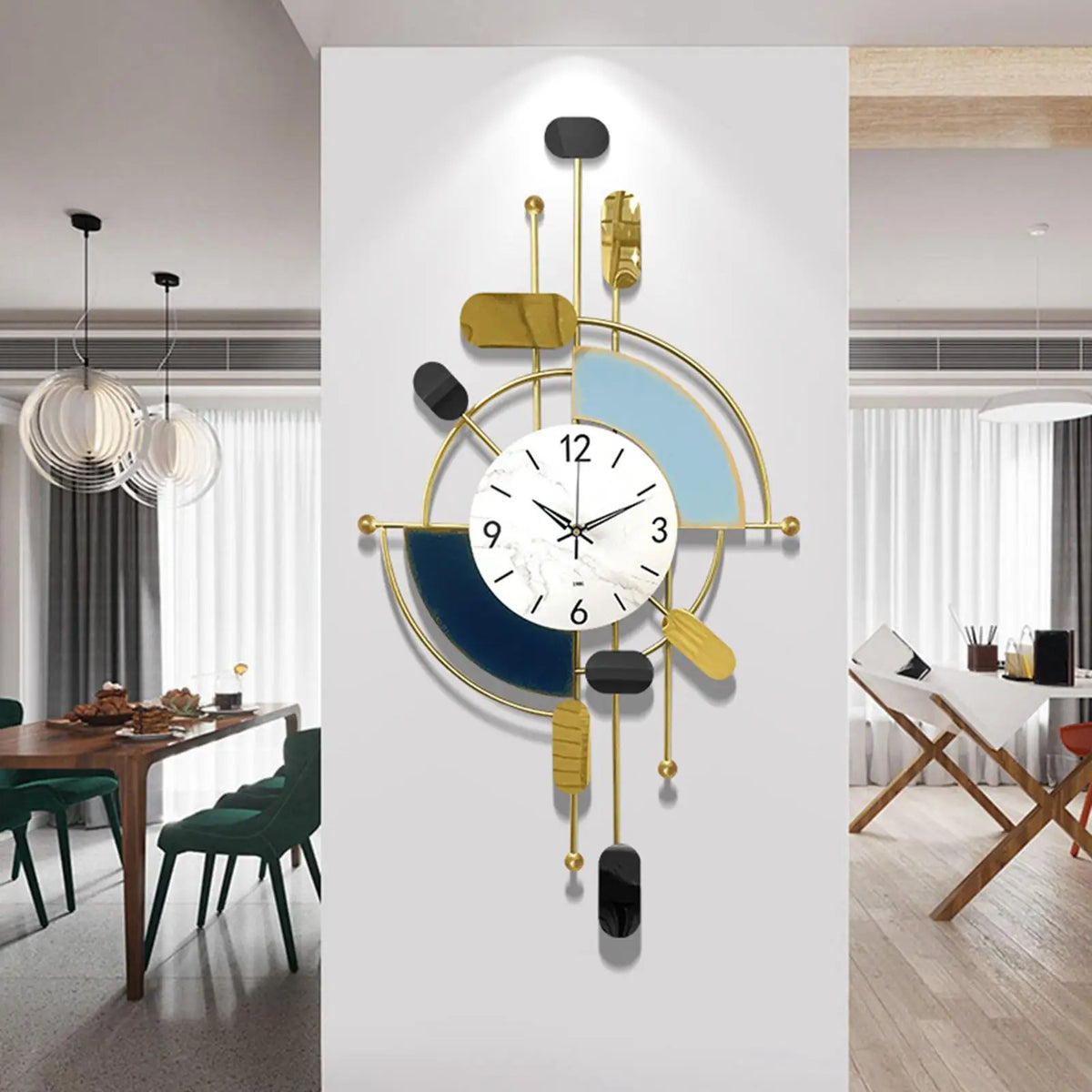 Metal Wall Clock Art Decor – Large Silent Modern Design 50x90cm