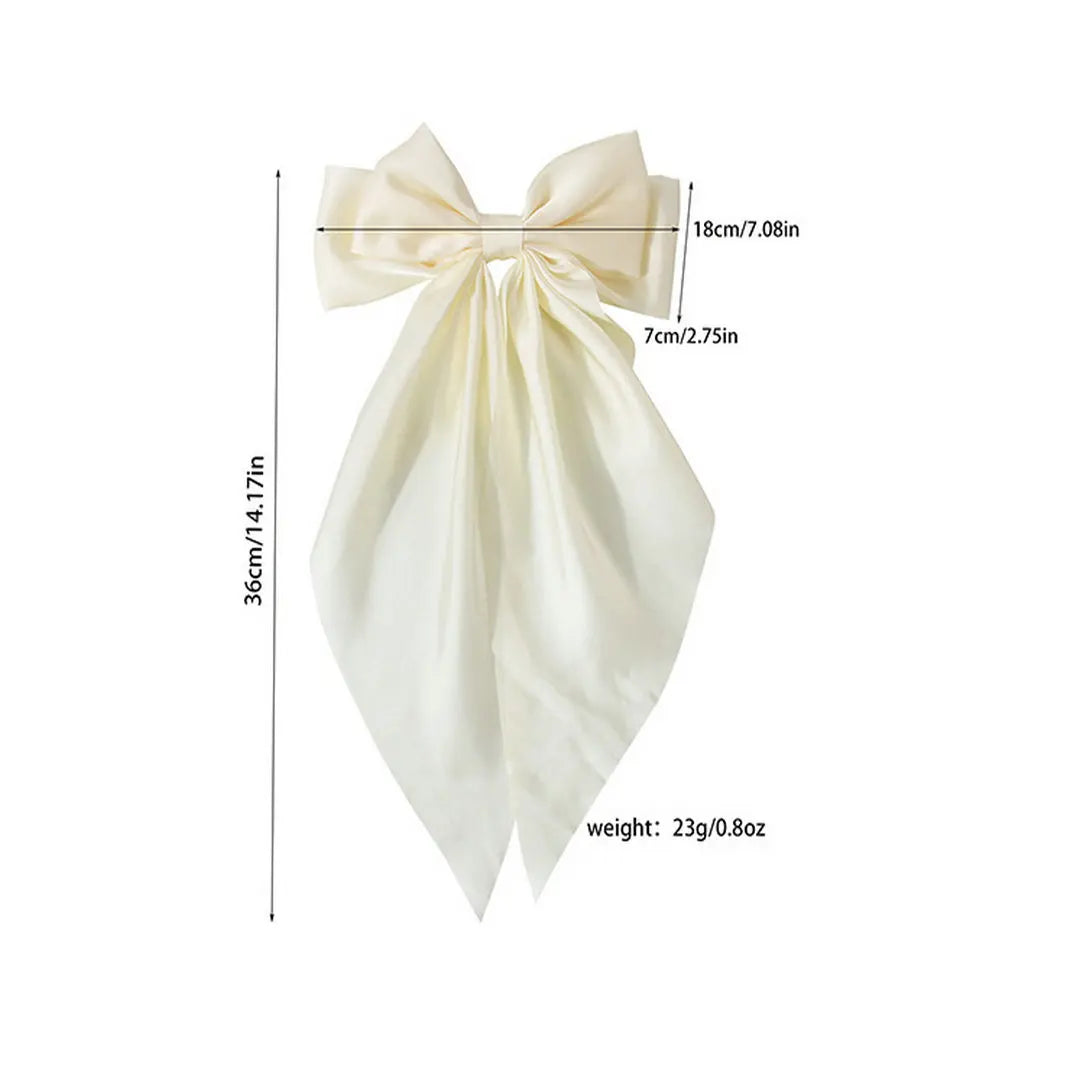 Bow Ribbon Hair Clip – Handmade Satin Barrette for Women & Girls