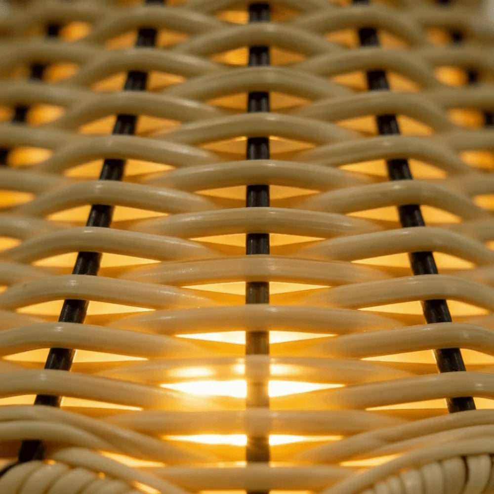 Touch Sensor LED Rattan Desk Lamp – Wireless Rechargeable