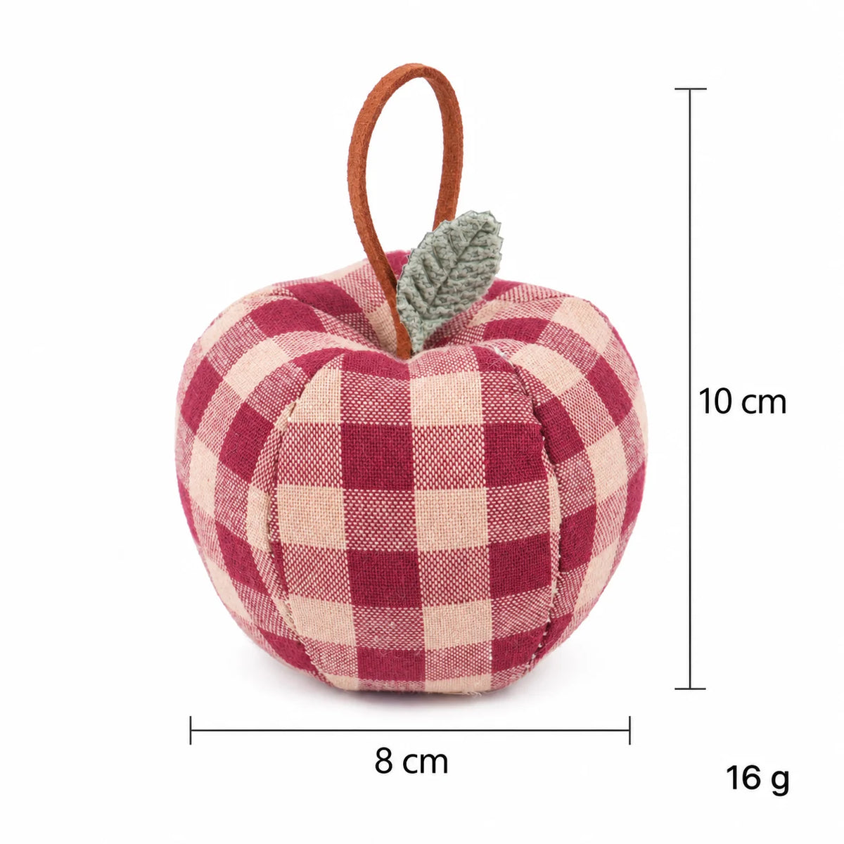 Vintage Stuffed Plaid Apple Ornament – Farmhouse Home Decor