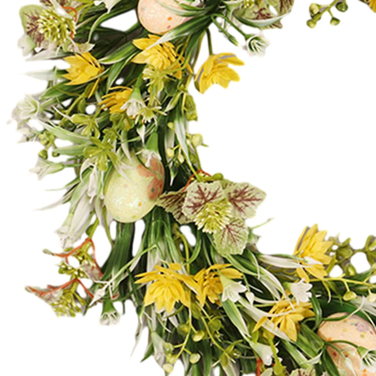Easter Egg Wreath – Artificial Flower Garland for Door & Decor