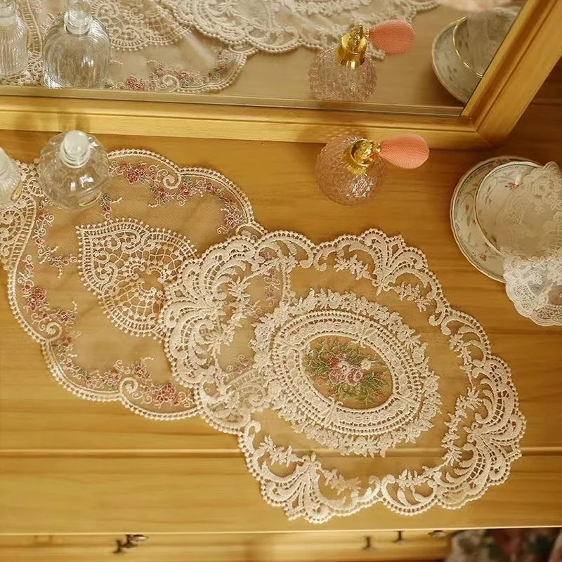 Embroidered Lace Cup Mat – Table Pad & Photography Prop