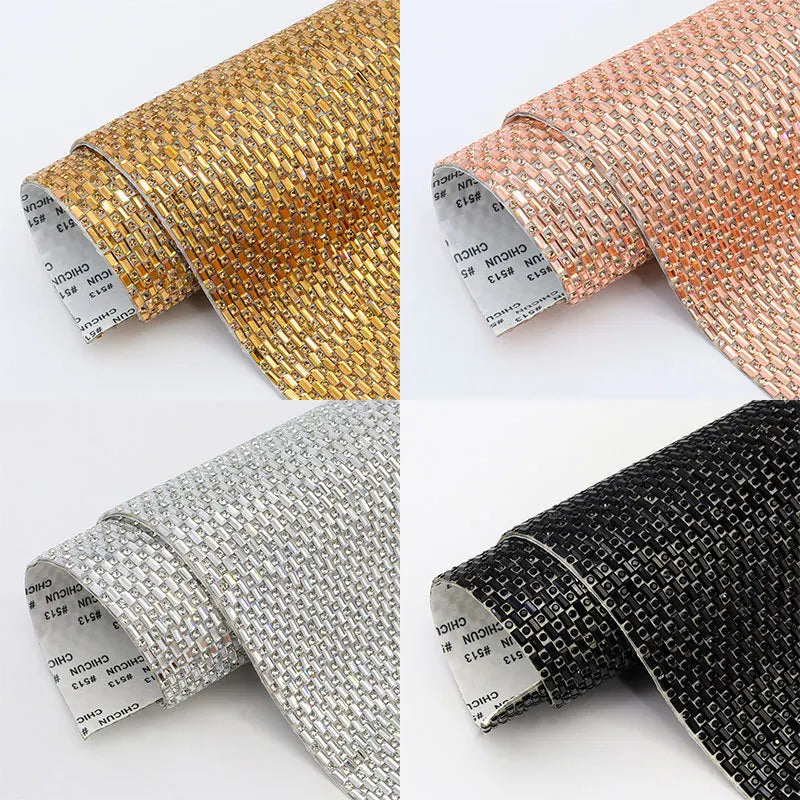 Self-Adhesive Rhinestone Sticker Sheet 24×40cm – DIY Gem Appliqué