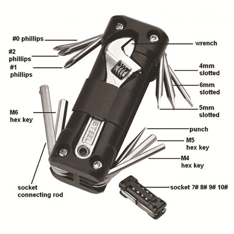 JIXIU Bicycle Multitool Kit – Wrenches, Sockets & Screwdrivers