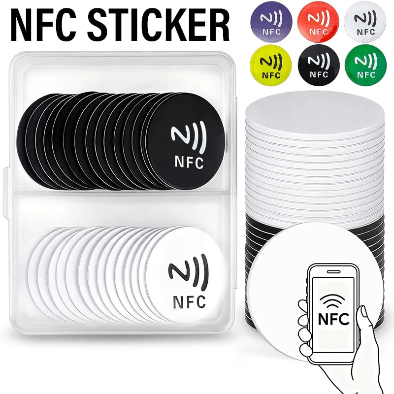 6-Pack Rewritable NFC Tags Stickers – Anti-Metal NTAG213