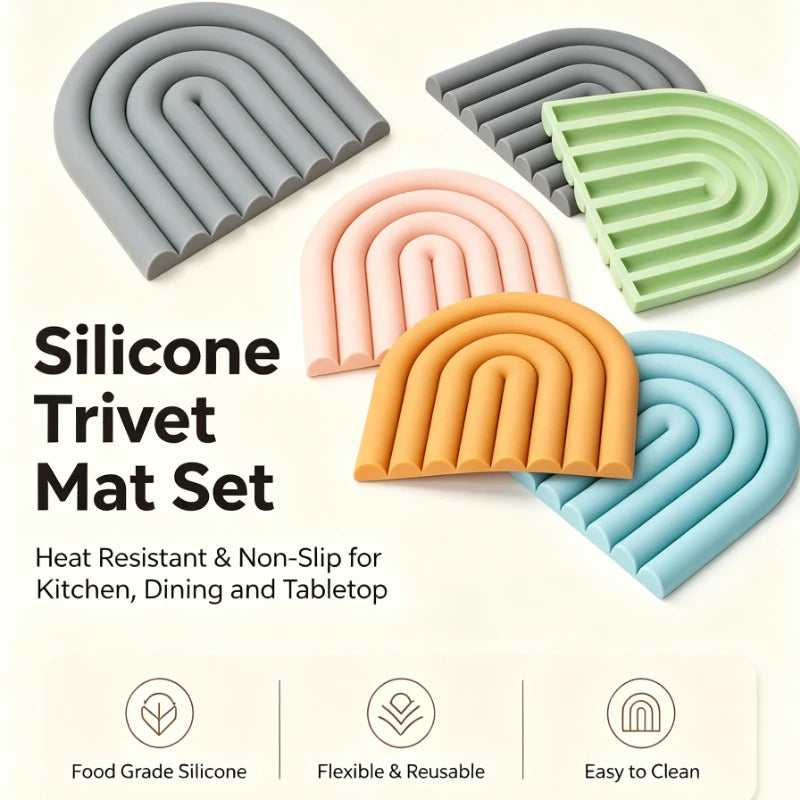 Rainbow Cloud Silicone Trivet Mat – Heat Resistant Non-Slip Pot Pad