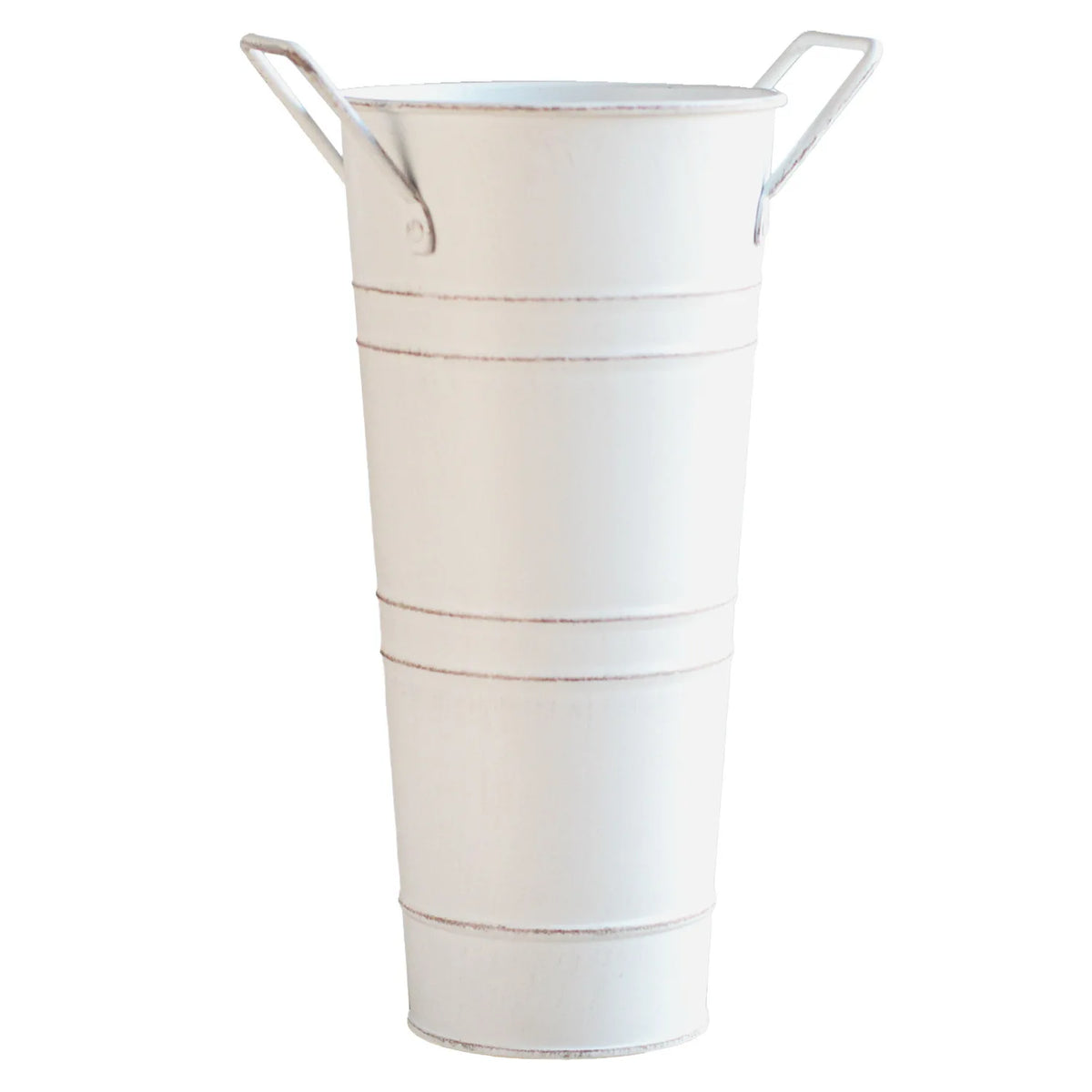 Retro Iron Flower Bucket Vase with Handle | Rustic Home Decor