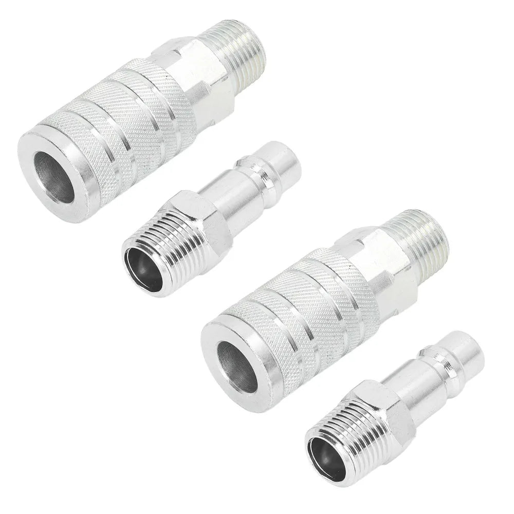 4-Pc 1/2" NPT Air Hose Quick Connect Fittings 300 PSI Steel