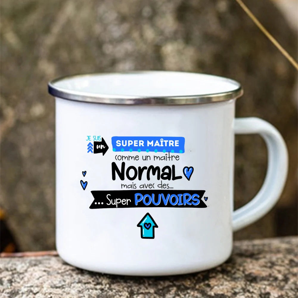 Thank You Super Teacher Enamel Mug | Unique Teacher Gift