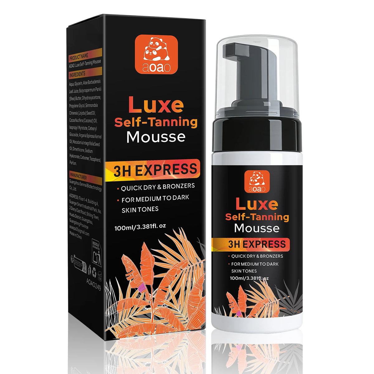 Aoao Self-Tanning Mousse – Even & Fast-Drying Body Bronzer