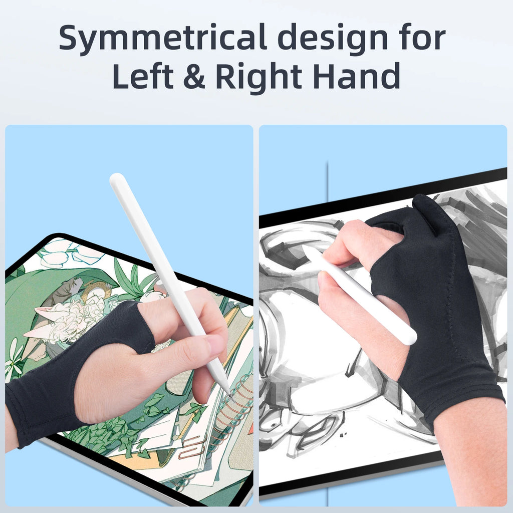 2-Finger Drawing Gloves – Anti-Smudge Tablet Sketch Gloves