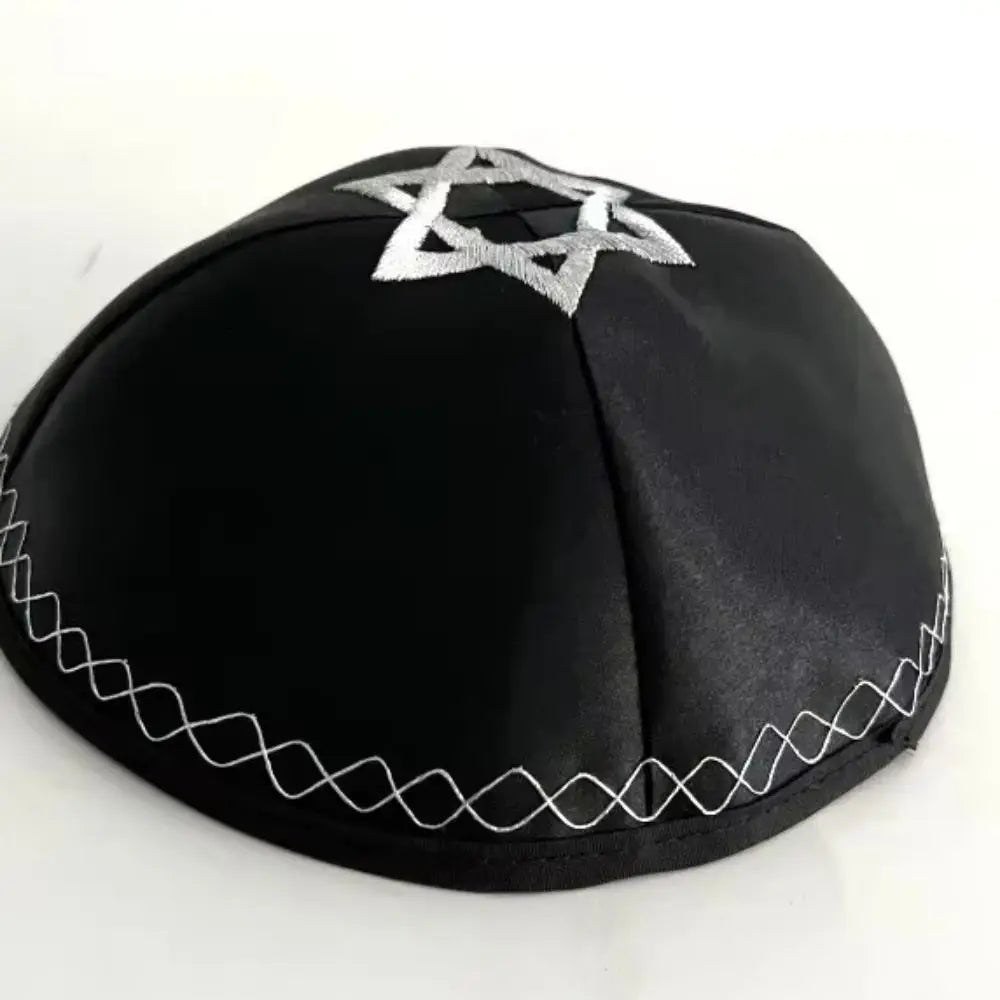 Jewish Kippah Embroidery Brimless Hat – Retro Traditional Cap