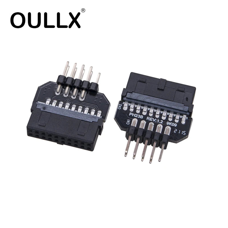 USB 9-Pin to 19-Pin Motherboard Header Splitter Adapter Cable