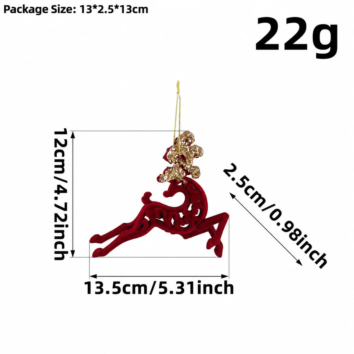 Vintage Flocked Christmas Ornaments – 10-Piece Burgundy Set