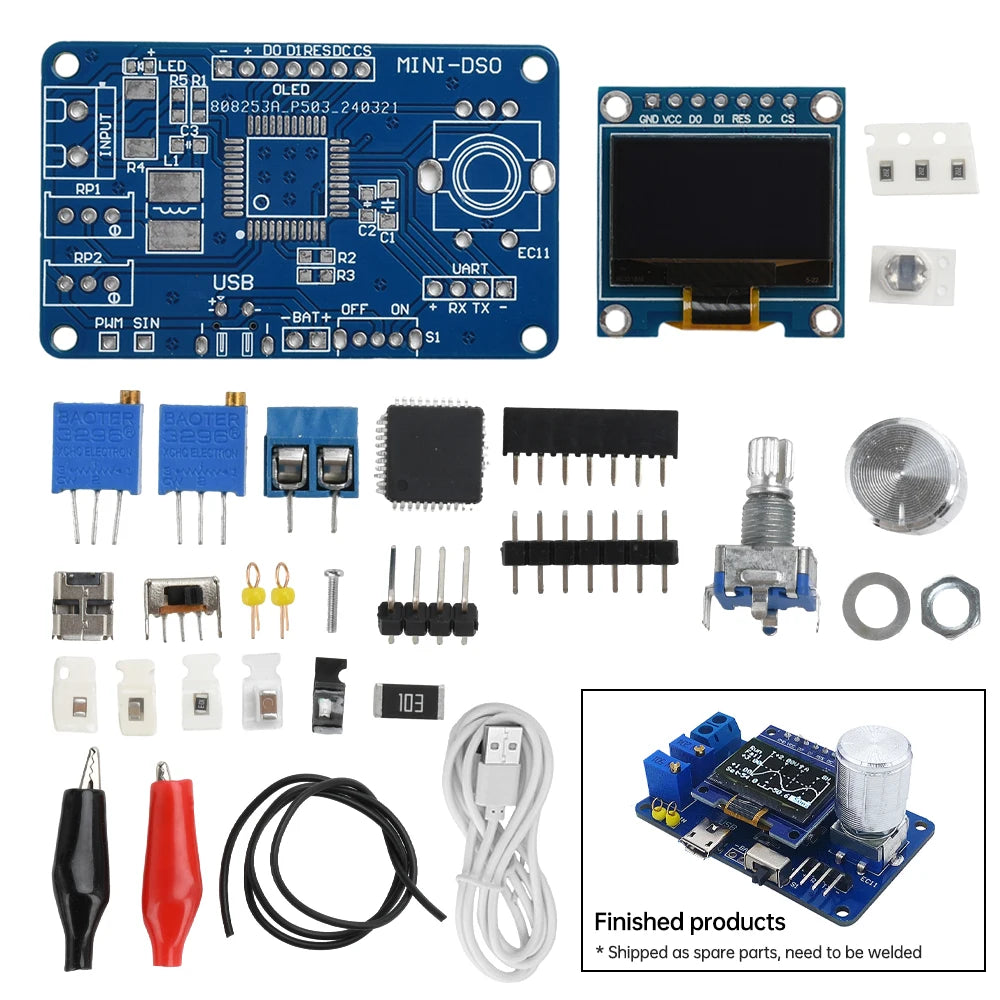 DC 5V 0.96" LCD Oscilloscope DIY Kit – STC MCU USB