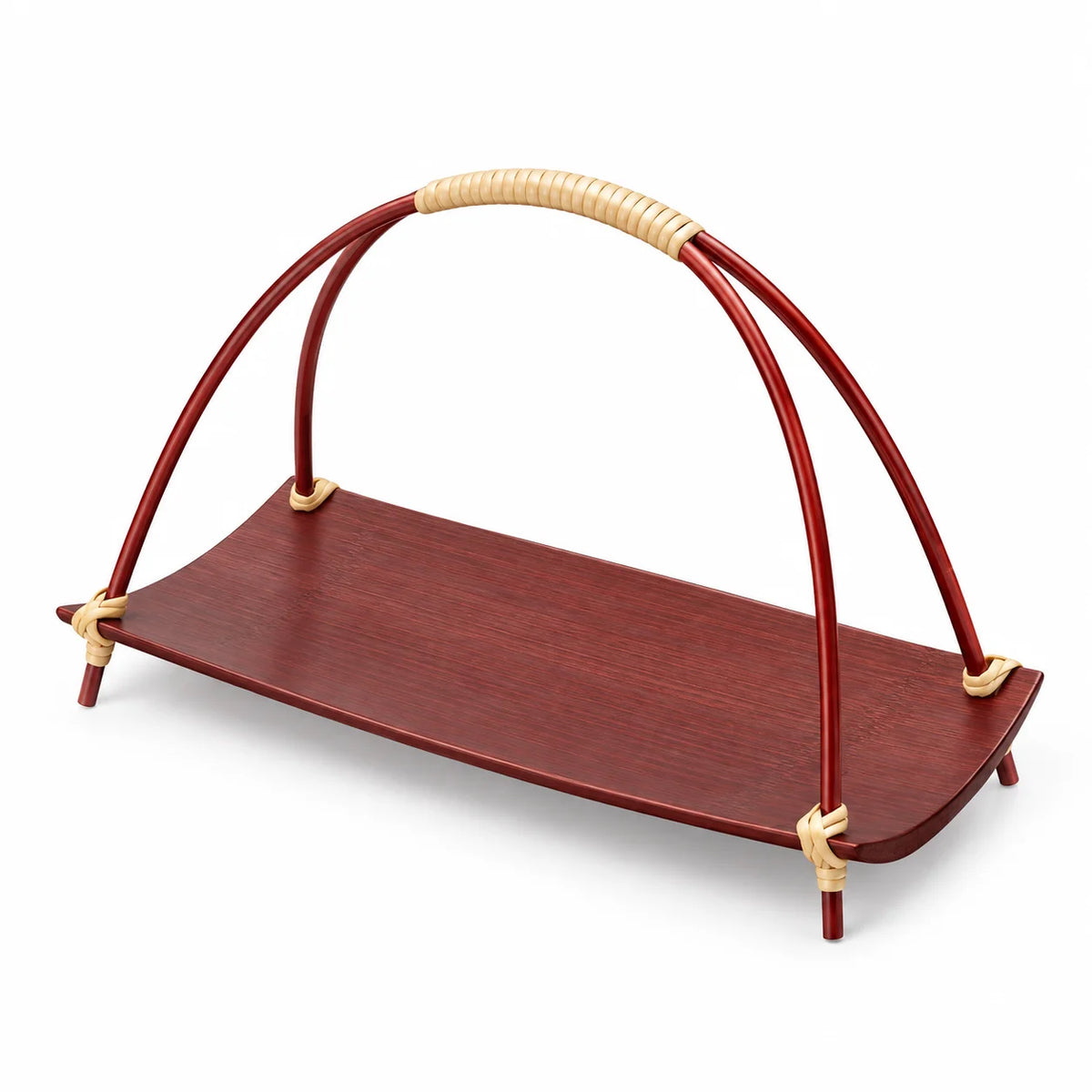 Bamboo Tea Snack Serving Tray with Handle – Handmade