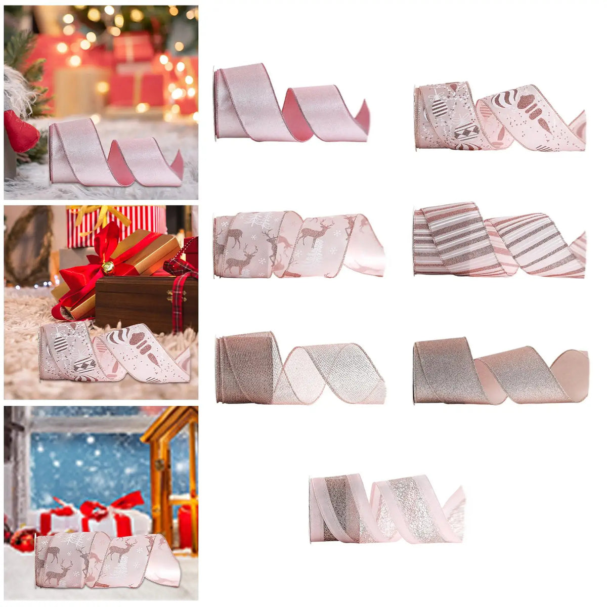 Christmas Rose Gold Ribbon – DIY Xmas Tree & Gift Wrap Decor