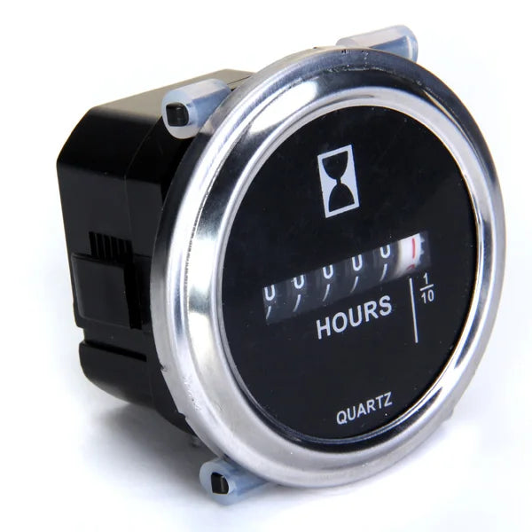 Universal 6V–80V Round Quartz Hour Meter | Panel Timer