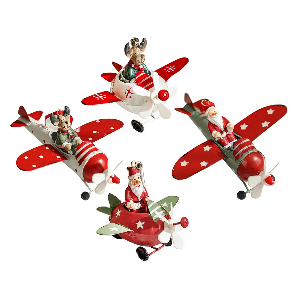 Iron Airplane Christmas Ornament – Hanging Aircraft Figurine