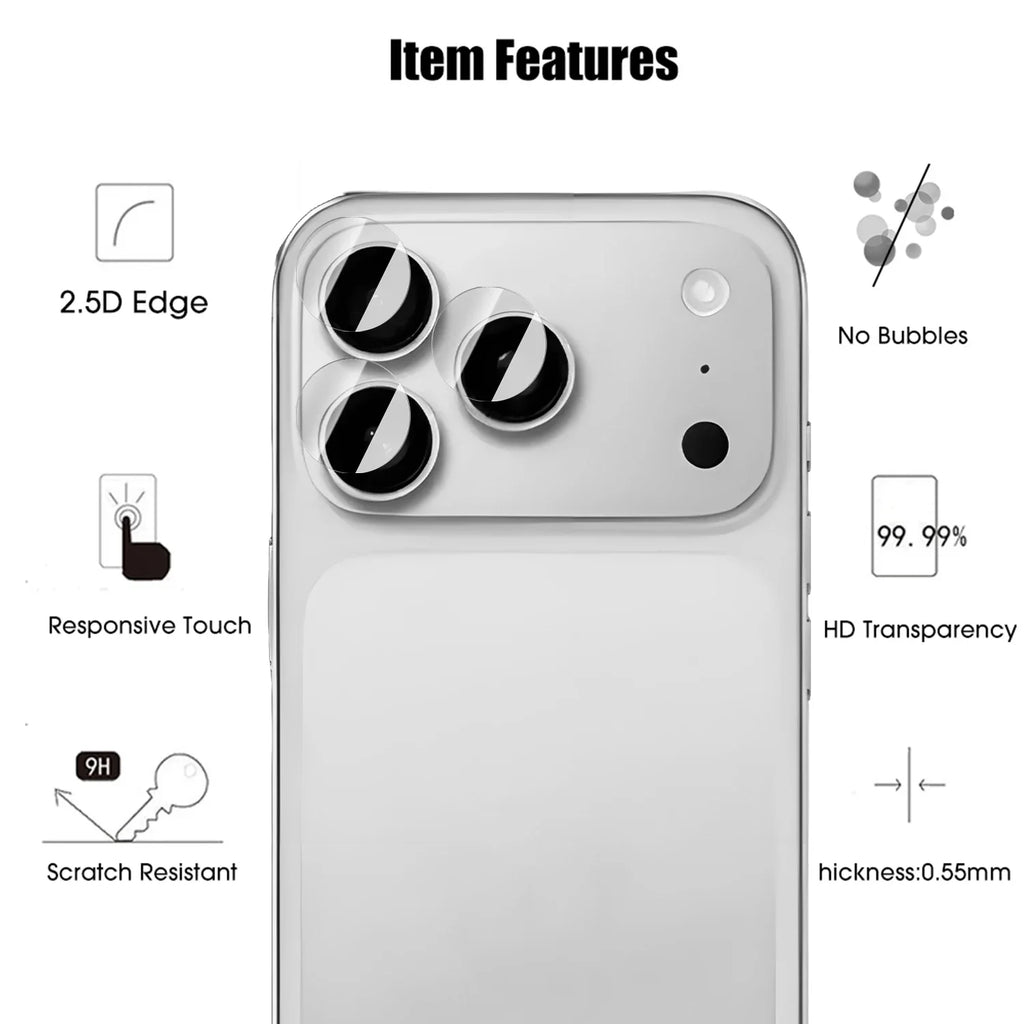 Tempered Glass Camera Lens Protector – iPhone 17 Pro Max & Air