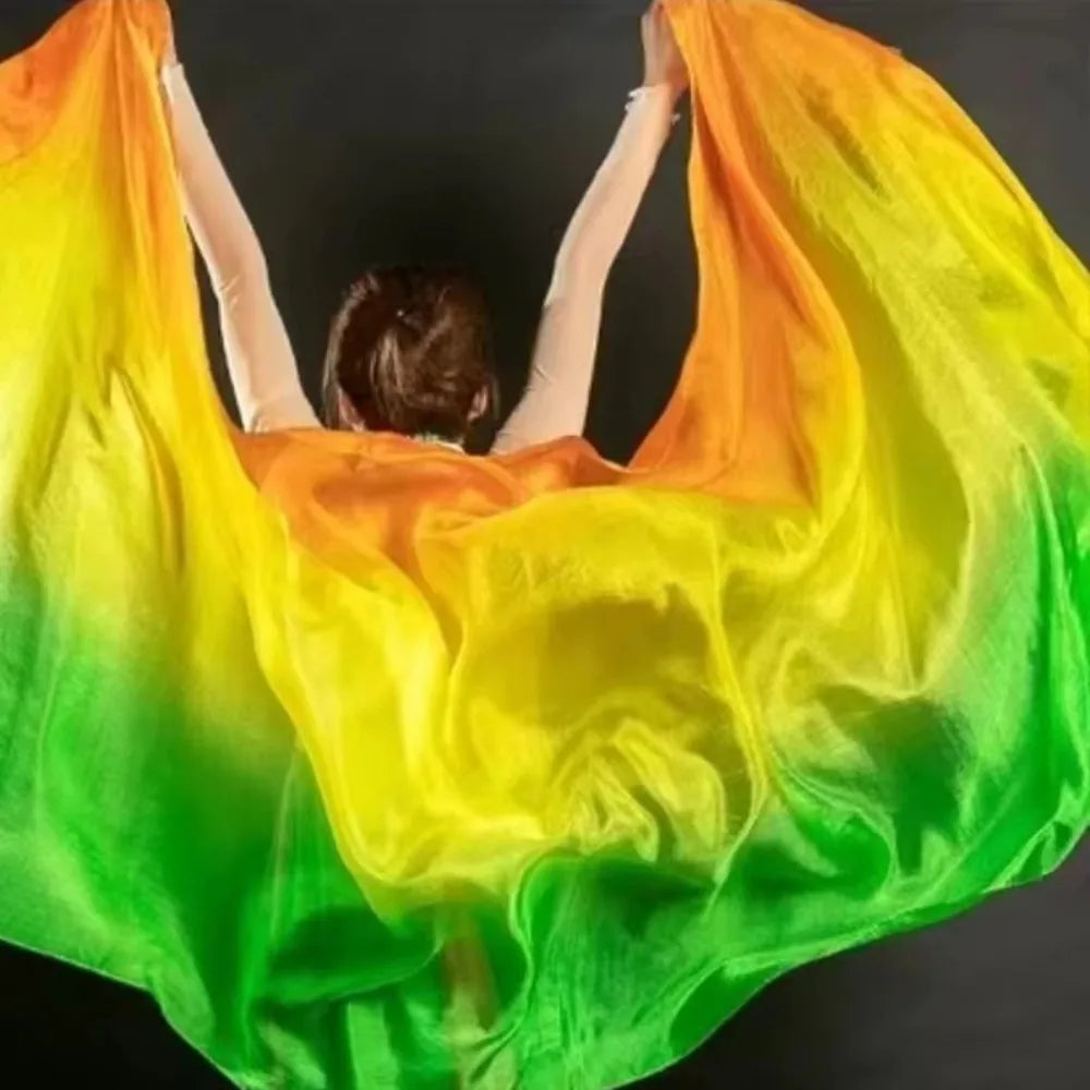 Gradient Belly Dance Veil Shawl 250x120cm – Polyester Flow