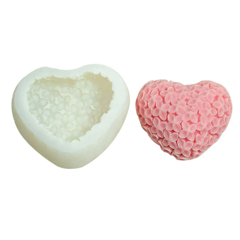 3D Love Flowers Silicone Mold – Candle Soap Resin Craft
