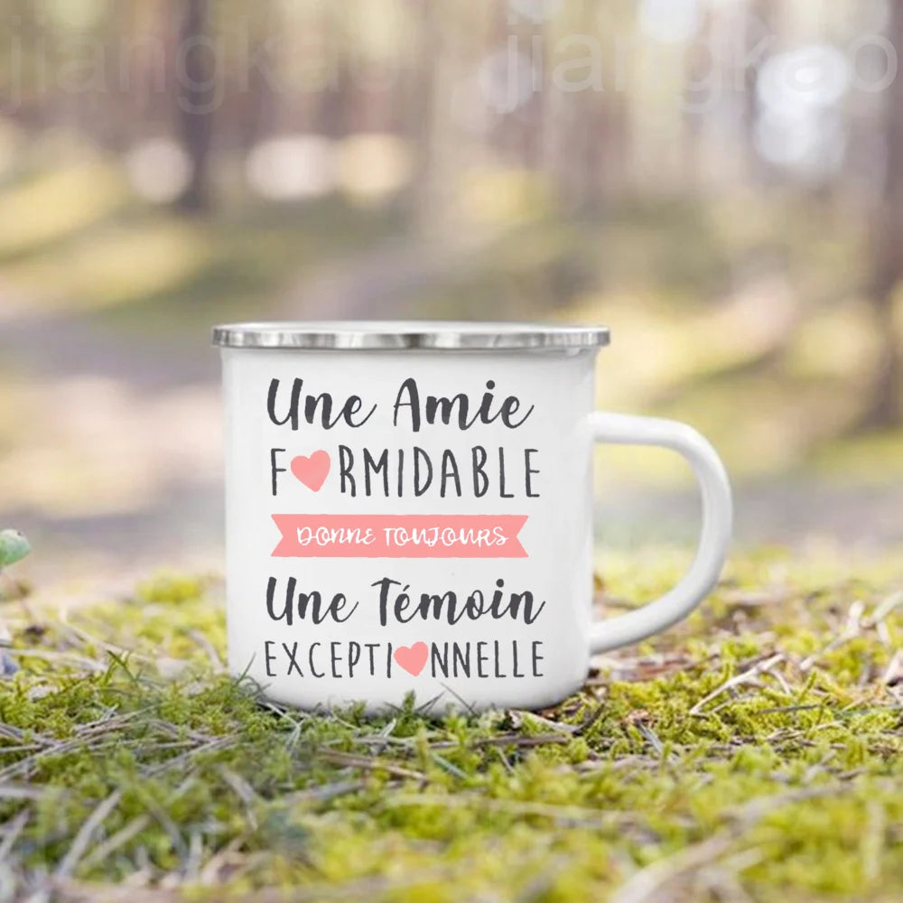 Wedding Witness Gift Enamel Mug – Friend, Sister & Family