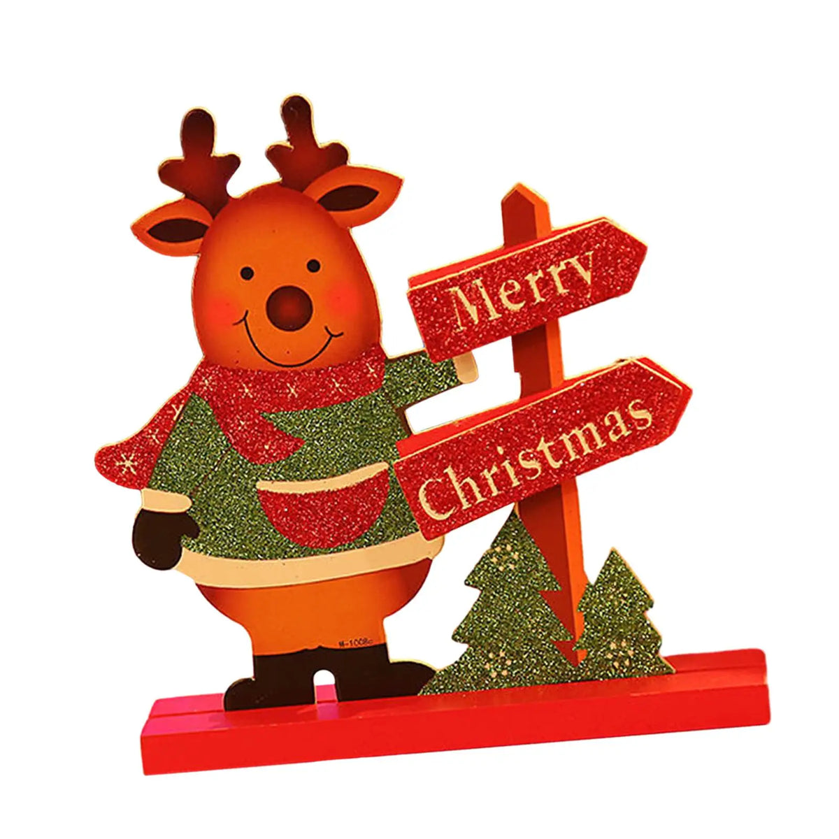 Wooden Horse Christmas Figurine | Carved Holiday Desk Décor