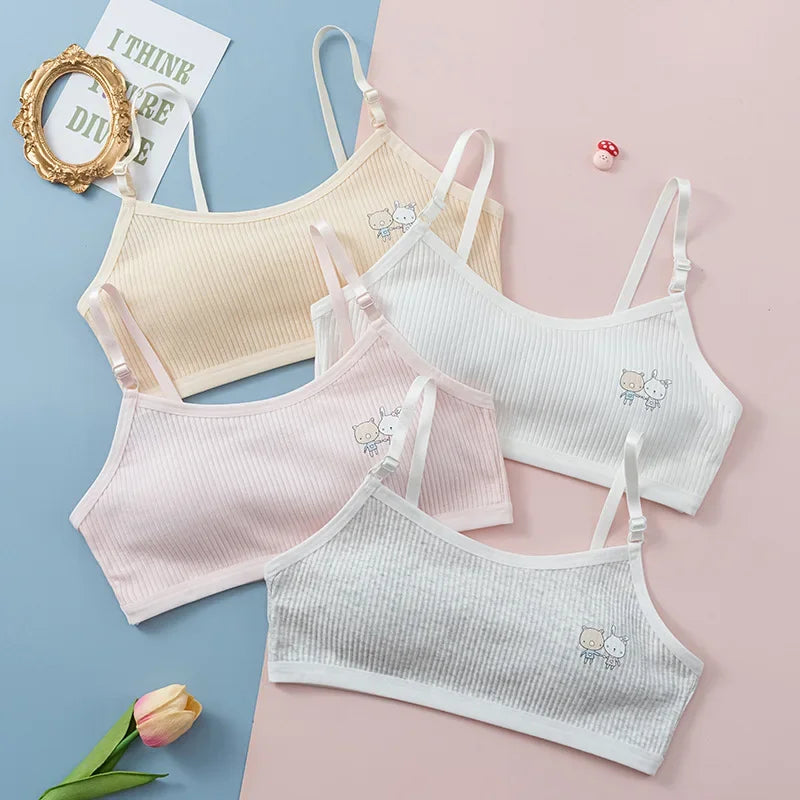 Girls Training Bra – Seamless Soft Cotton Sports Bra Ages 7–13