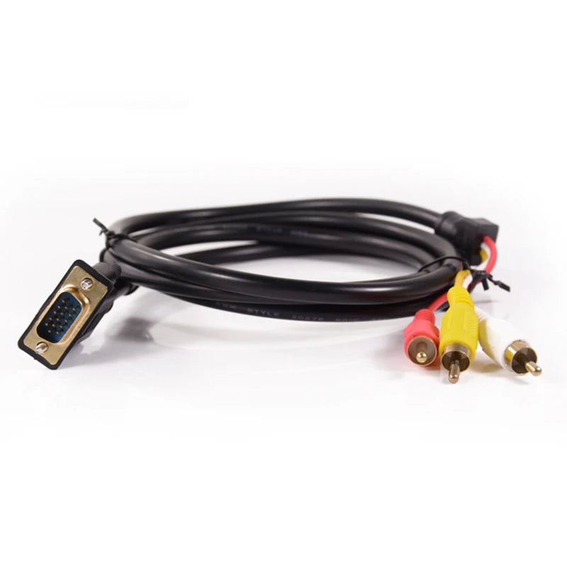 VGA to 3RCA AV Cable 1.5M Gold Plated with Magnetic Ring
