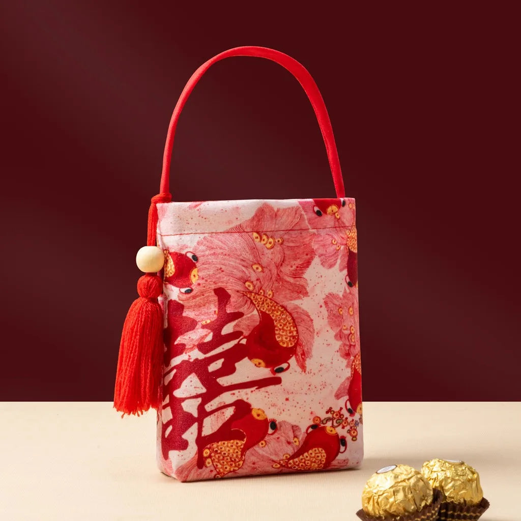 Chinese Velvet Candy Gift Pouch | Wedding & Party Favor Bag
