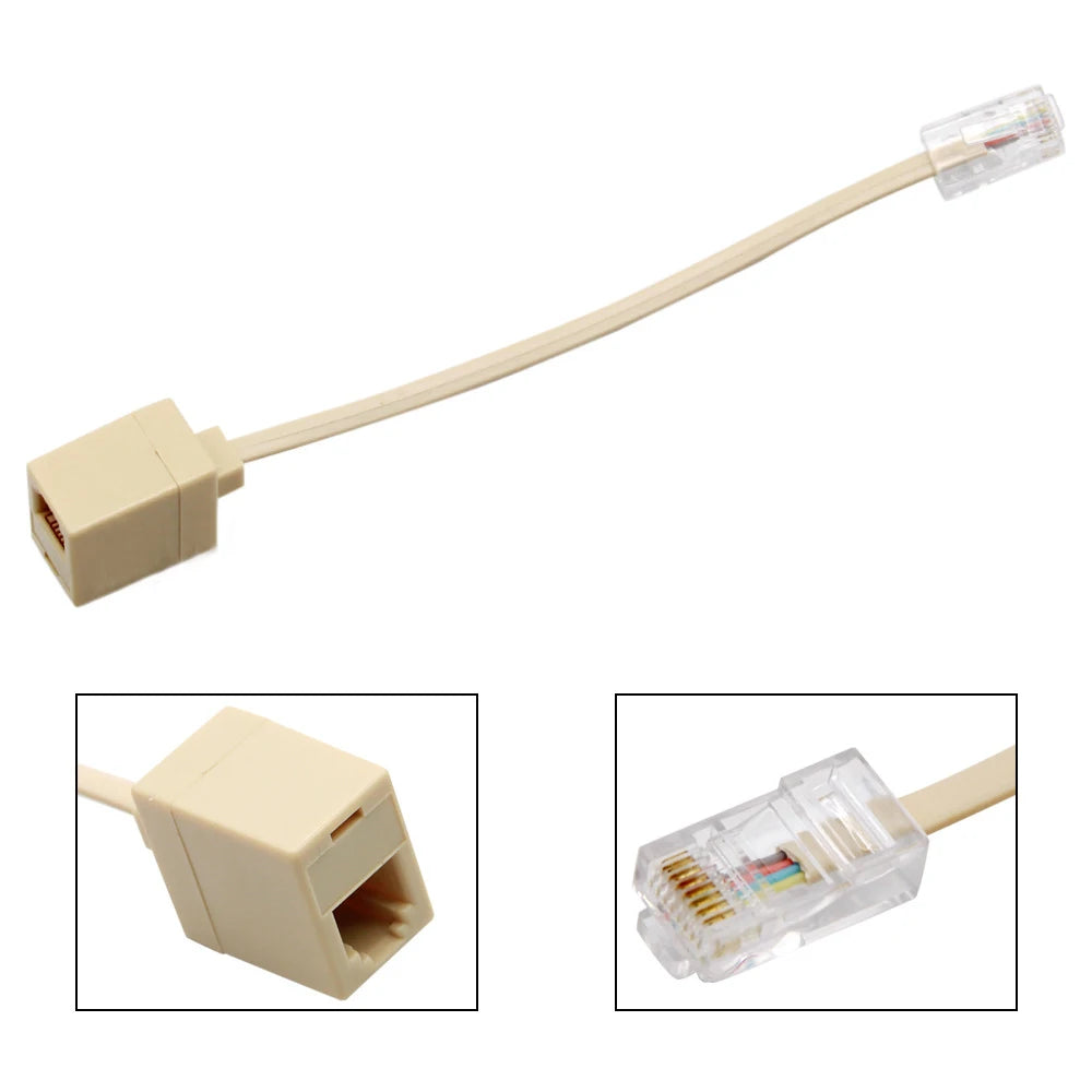 RJ45 to RJ11 Adapter – 8P8C Male to 6P4C Female Cable Converter