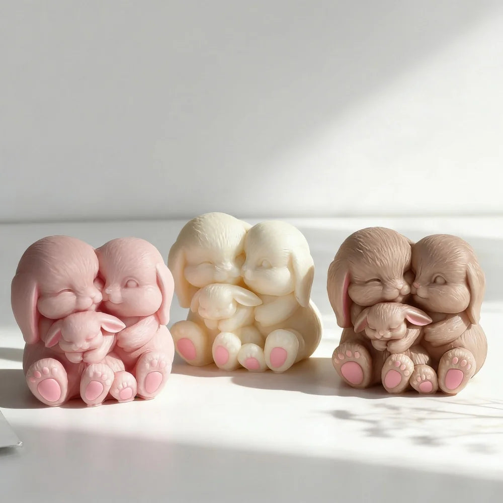 Couple Rabbit Silicone Mold – DIY Candle & Soap Making