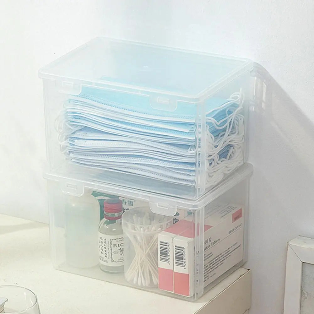 Transparent Flip Storage Box – Stackable Plastic Organizer
