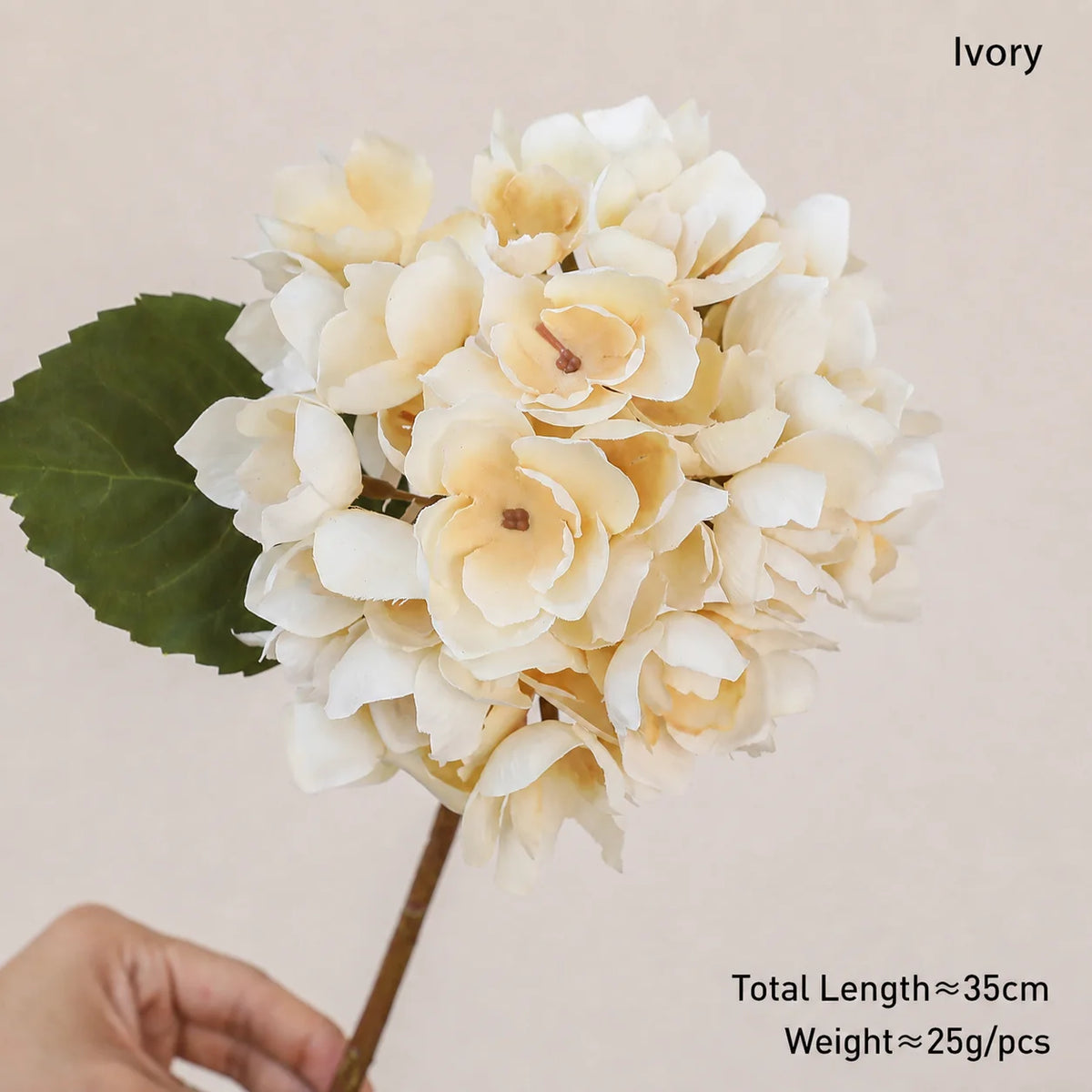 Silk Artificial Hydrangea Single Stem – 14 Colors | Fake Flower