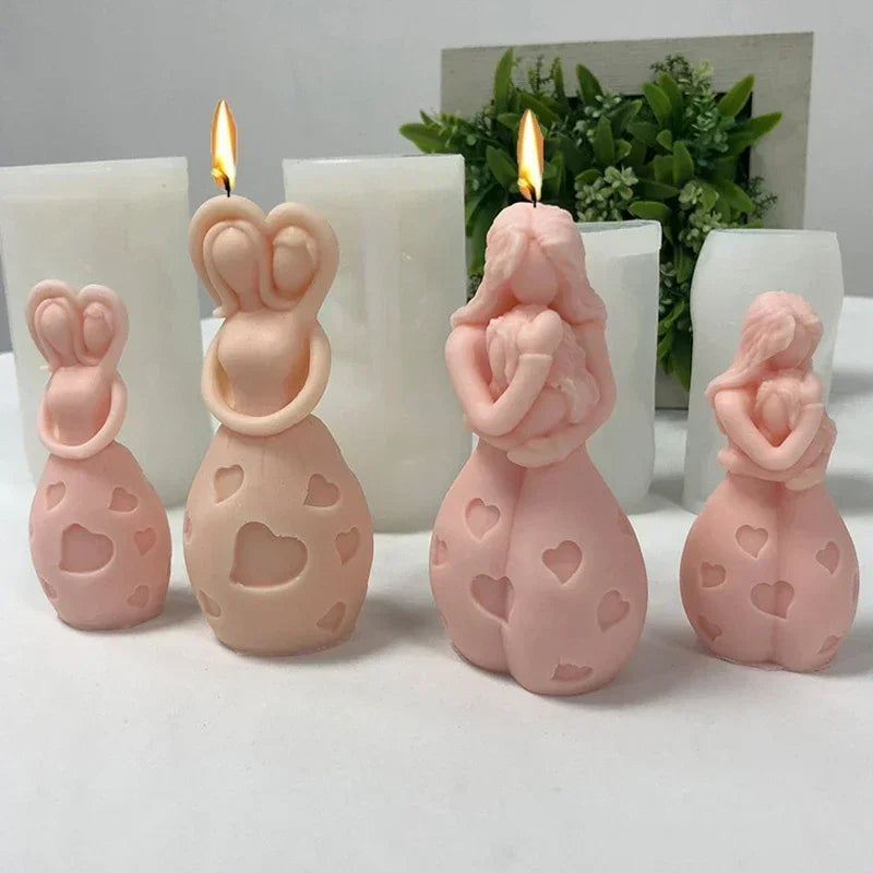 3D Mother & Child Silicone Mold – Candle, Soap & Resin DIY