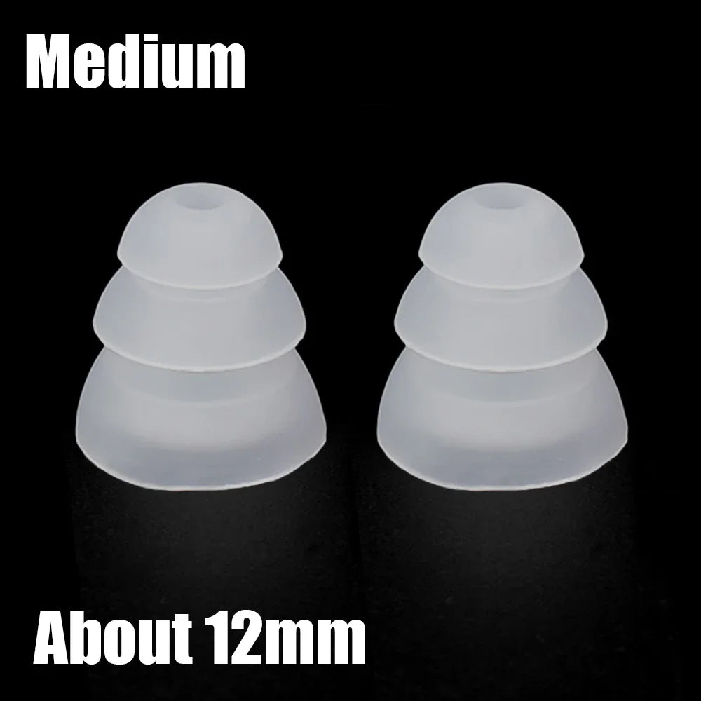 Three-Layer Silicone Eartips S/M/L – Replacement Earbuds Cap