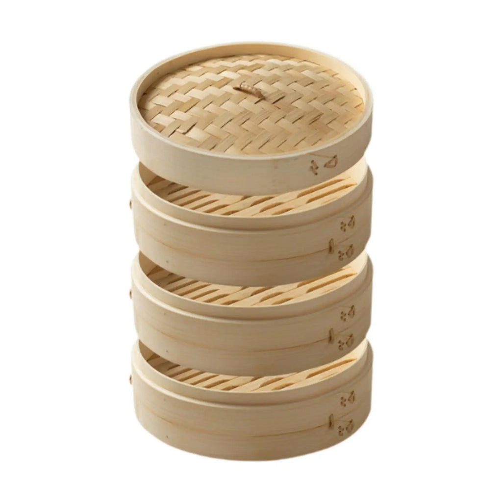 3-Tier Bamboo Steamer Basket – Dumplings, Dim Sum & Veggies