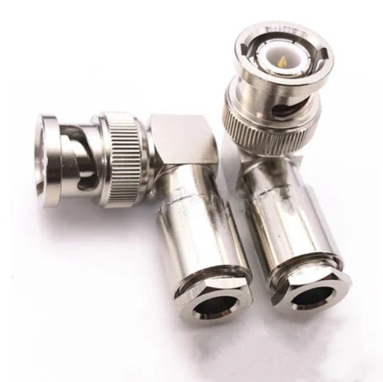 BNC Male Right Angle Clamp Connector – RG58 RG174 RG6 Coaxial