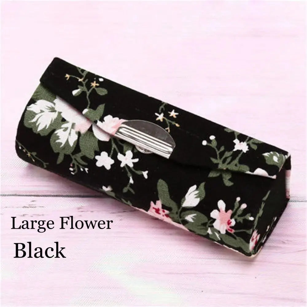 Retro Embroidered Flower Lipstick Case with Mirror | Jewelry Box