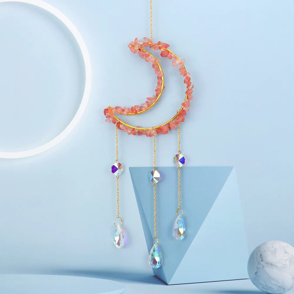 Moon Crystal Suncatcher – Rainbow Hanging Window Decor