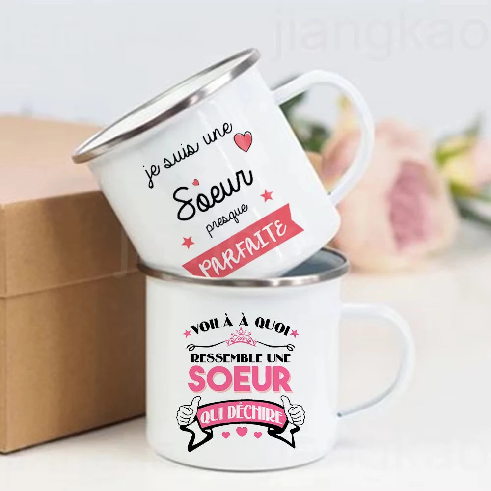 Almost Perfect Sister Enamel Mug – Funny Birthday Gift