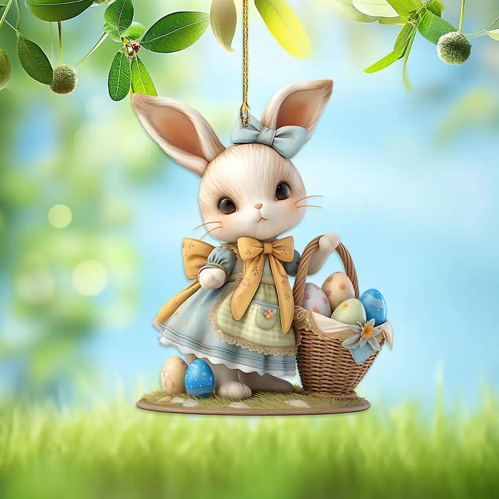 Easter Bunny Coffee Cup Acrylic Charm Pendant – Spring 2025